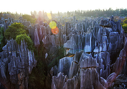 石头建筑云南石林石山背景