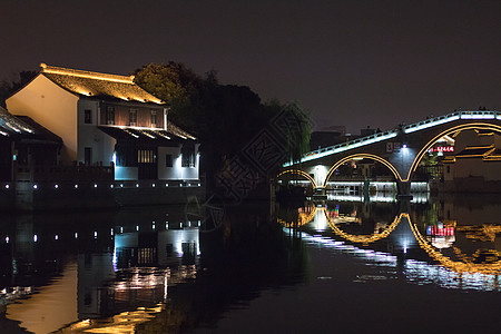 水乡古镇夜景图片