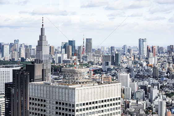 东京城市天际线全景图片