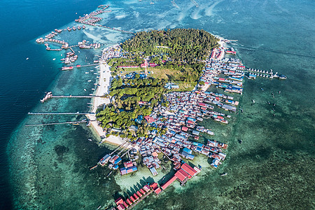 马来西亚仙本那马布岛全景航拍图片