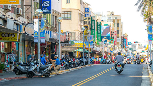 台湾街道台湾澎湖街道街景背景