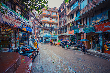 尼泊尔加德满都街景背景