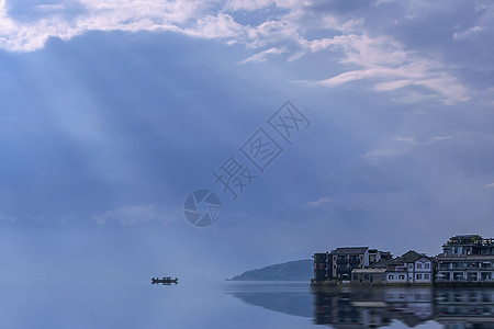 大理美景静谧的洱海美景背景