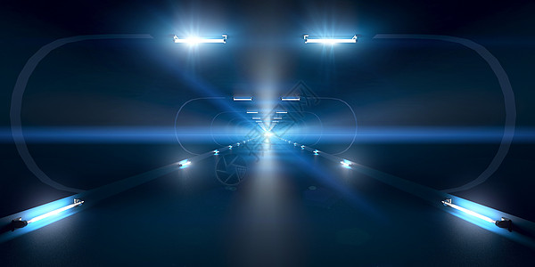 几何结构科技光效隧道设计图片
