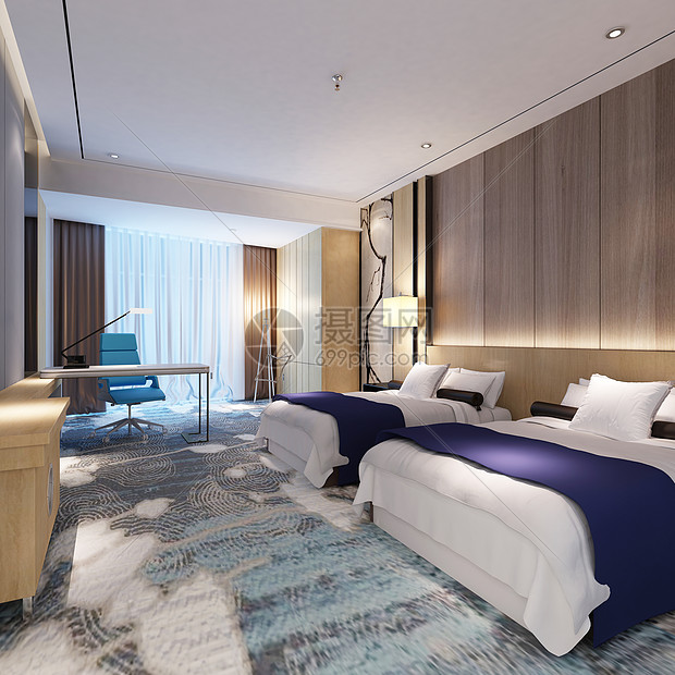 后现代双人房效果图图片素材_免费下载_jpg图