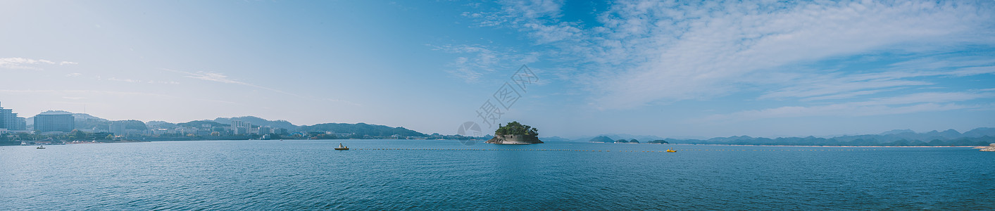 天兴洲岛千岛湖风景区全景背景