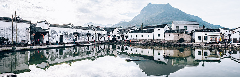 江南水墨新叶古村全景背景