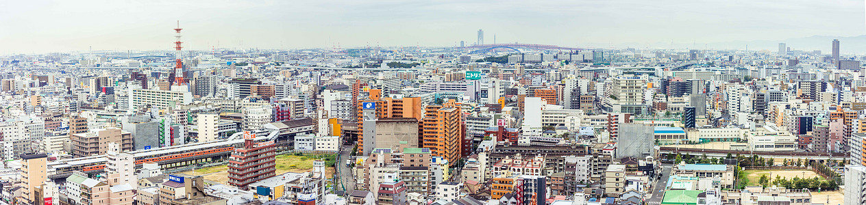 日本大阪城市景观高清图片