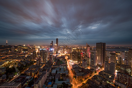 海边酒店夜景现代城市大连夜景背景