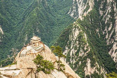 武功山绝望坡俯晗华山天险背景