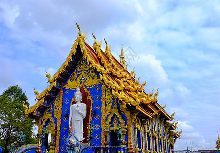 泰国清迈蓝庙泰国清莱蓝庙背景