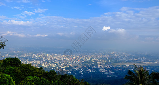 泰国清迈城市全景背景