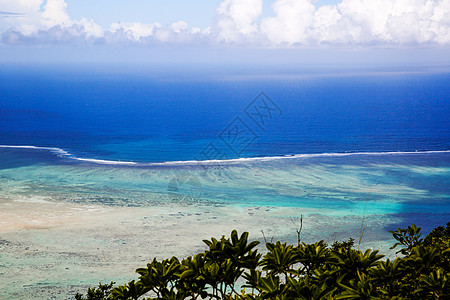 非洲大陆毛里求斯海岸线背景