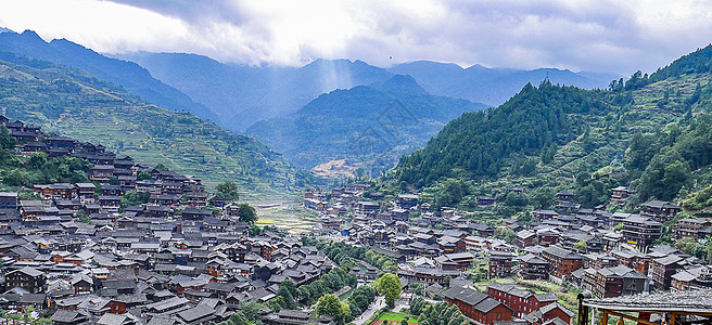 西江苗寨雷山旅游村子高清图片