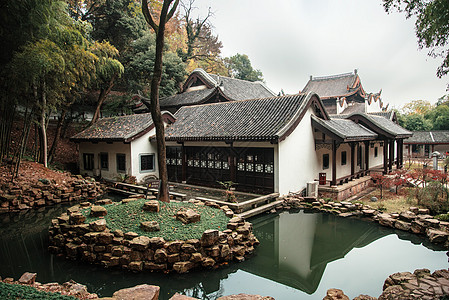 四川名胜风景区湖南岳麓书院背景