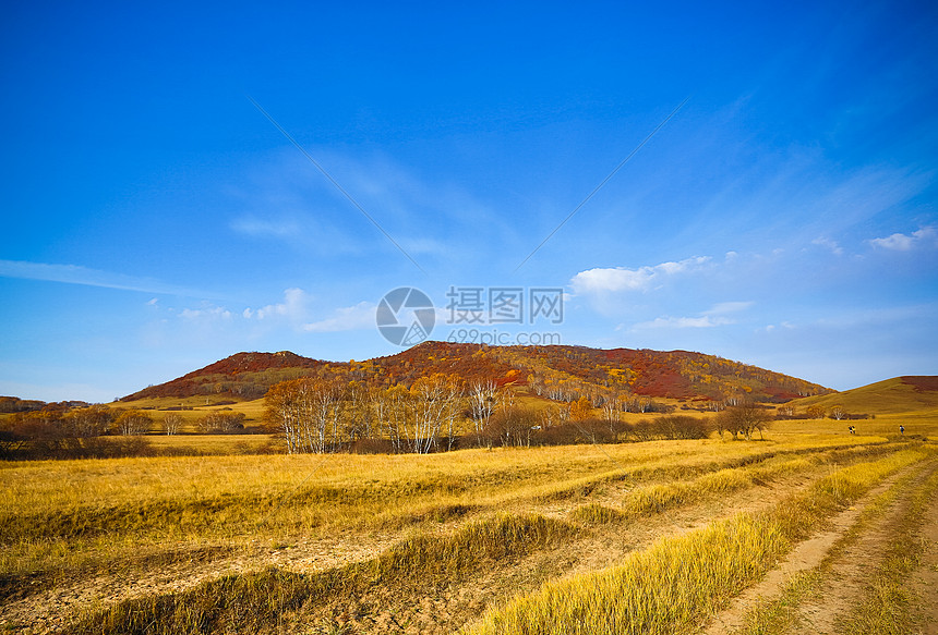 秋天的木兰围场蓝天白云图片