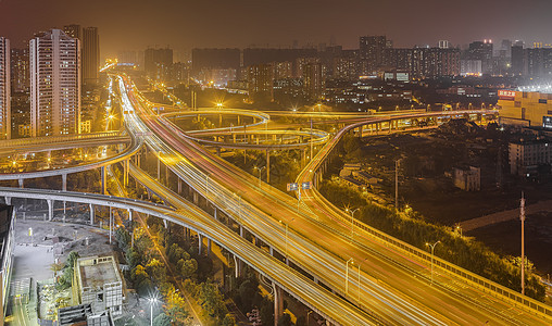 城市街景立交桥夜景背景