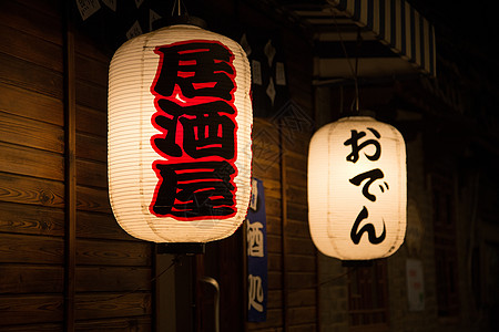 屋檐灯笼日式酒屋门口的灯笼背景