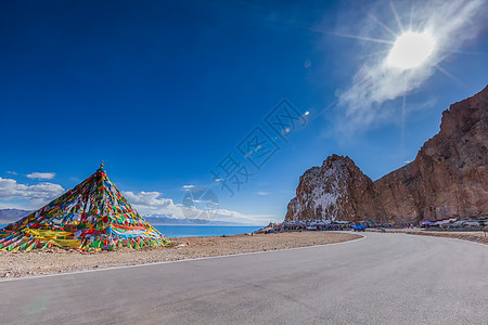 西藏帐篷西藏纳木错道路背景