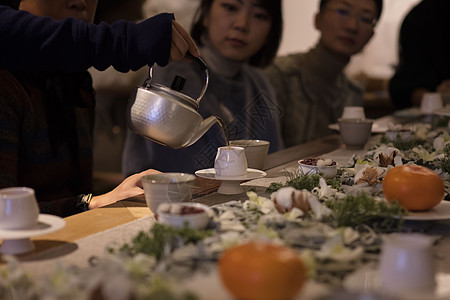 餐饮室内装修暖呼呼的热茶背景