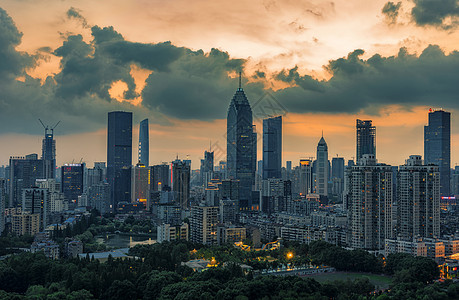 武汉城市高楼夜景图片