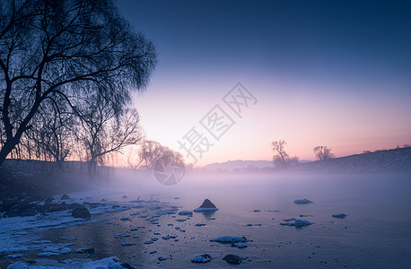 雾凇ps素材冰雪雾凇冬天雪景背景