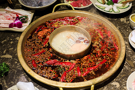 红汤火锅中国特色美食火锅背景