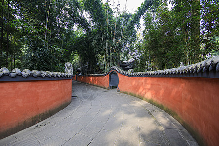 中国风红色围墙图片