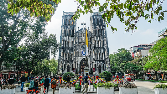 越南芽庄大教堂越南河内大教堂背景