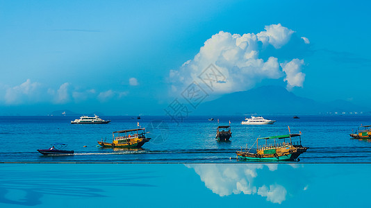 海水沙滩广东惠州巽寮湾海滨背景