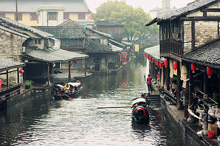 水乡小镇江南水乡背景