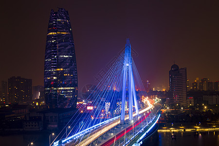 夜景大街宁波大桥夜景背景