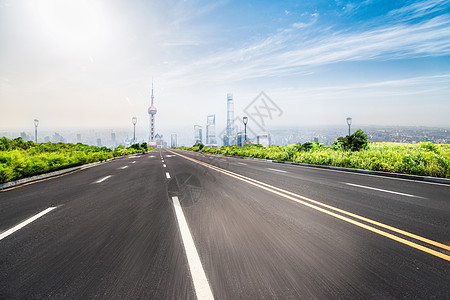 美丽景色城市道路风景设计图片