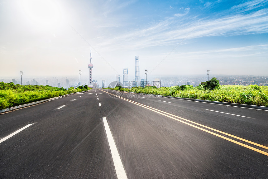 城市道路风景图片