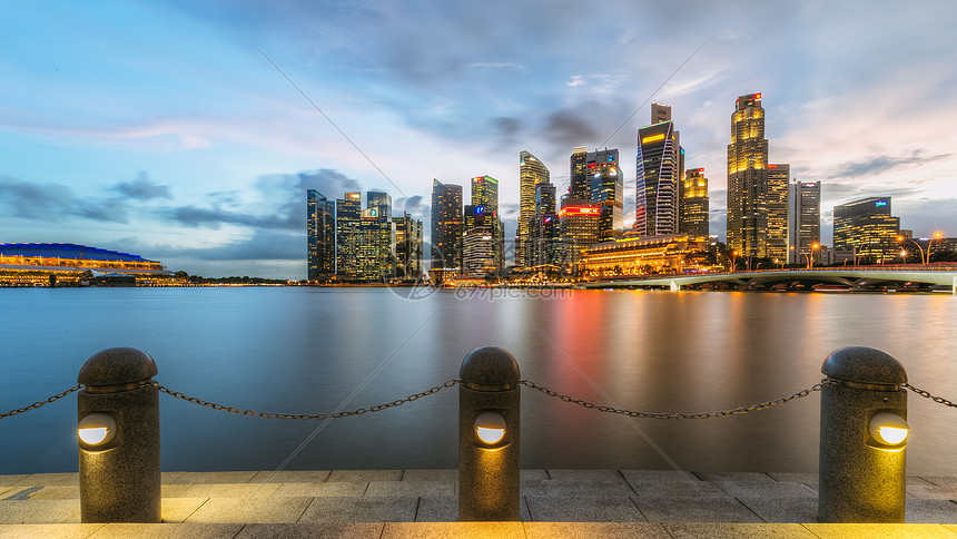 新加坡滨海湾夜景大图图片