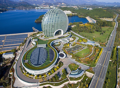 北京郊区雁西湖景区背景