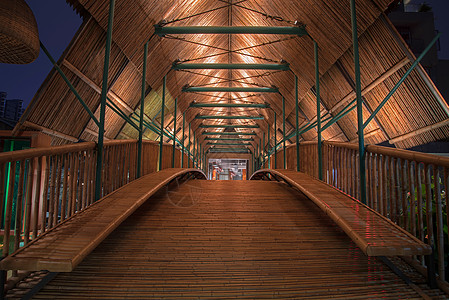 竹桥夜景图片