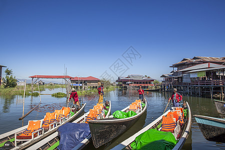 茵莱湖水上市场茵莱湖水上游船背景