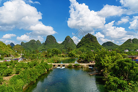 阳朔遇龙河风光桂林阳朔遇龙河自然风光背景