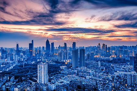 俯视夜景俯瞰城市晚霞图背景