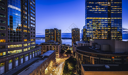 仰视高楼美国 加州 夜景背景