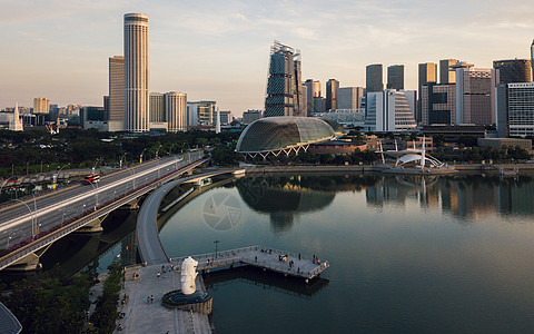 航拍公园新加坡滨海湾高清大图航拍背景