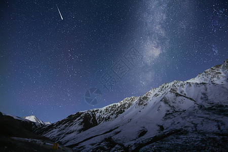 祁连山星空流星图片