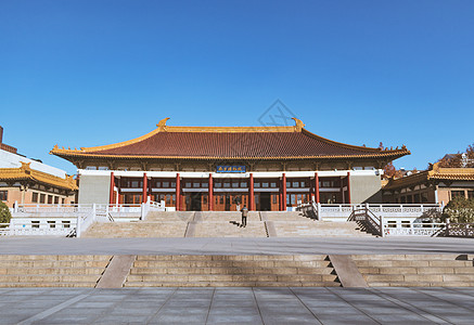 中国风花纹南京旅游景点里的古建筑背景