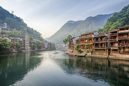 湘西风情湖南凤凰古城背景