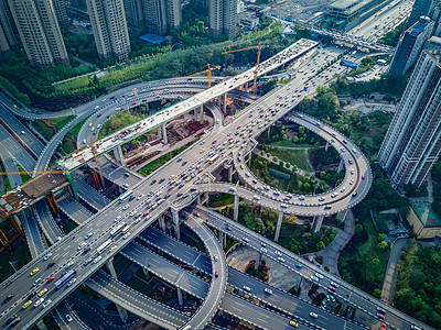 路城市重庆鹅公岩立交桥航拍背景