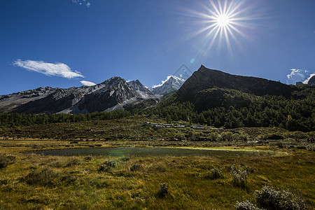 洛绒牛场四川稻城亚丁夏诺多吉背景