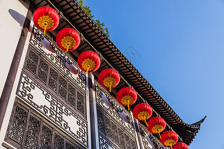 上海豫园建筑与灯笼图片