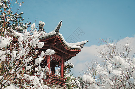 江南雪景传统白茫茫高清图片