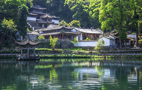 水背景腾冲和顺古镇背景